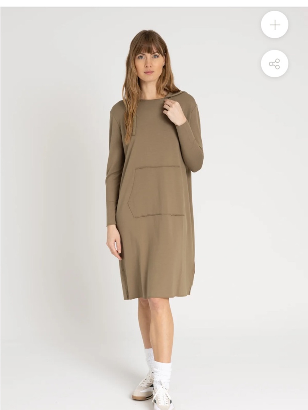 Dress Blank Green Drawstring Hoodie Dress